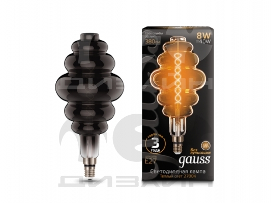   Gauss Filament Honeycomb 8W 380lm 2700K E27 gray flexible