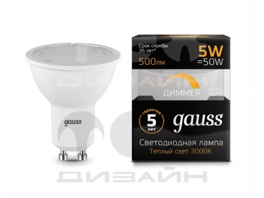   Gauss MR16 5W 500lm 3000K GU10 