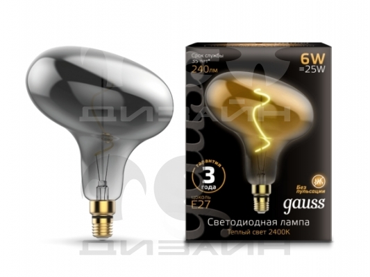   Gauss Filament FD180 6W 240lm 2400K E27 gray flexible