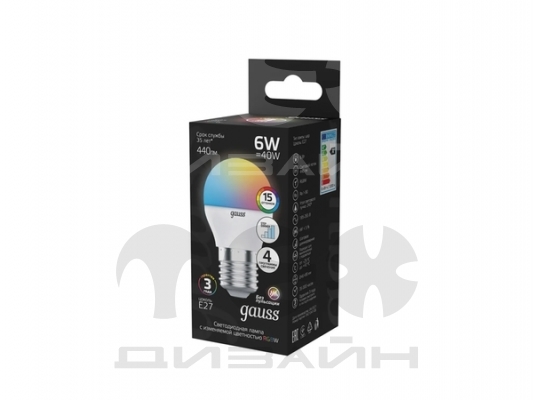   Gauss  G45 6W E27 RGBW+ LED