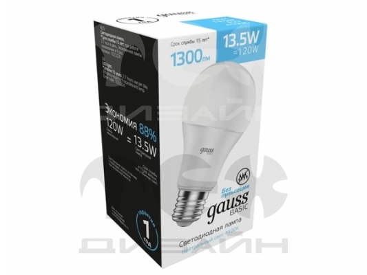   Gauss Basic A60 13,5W 1300lm 4100K E27 LED