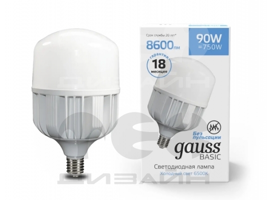   Gauss Basic T160 AC180-240V 90W 8600lm 6500K E40 LED