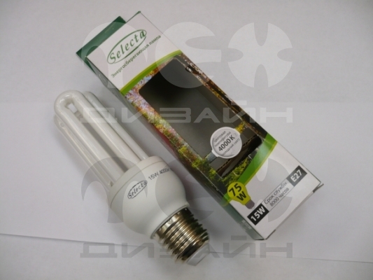 Энергосберегающая лампа Selecta 3U 15W 4000K E27